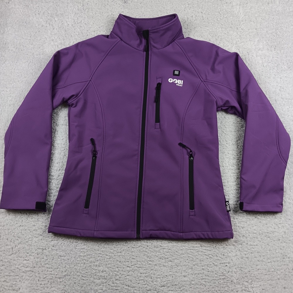 Gobi Heat Sahara Heated Softshell Jacket Womens XL Purple Fleece Lined Full Zip
